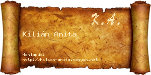 Kilián Anita névjegykártya