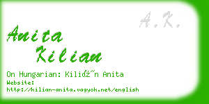 anita kilian business card